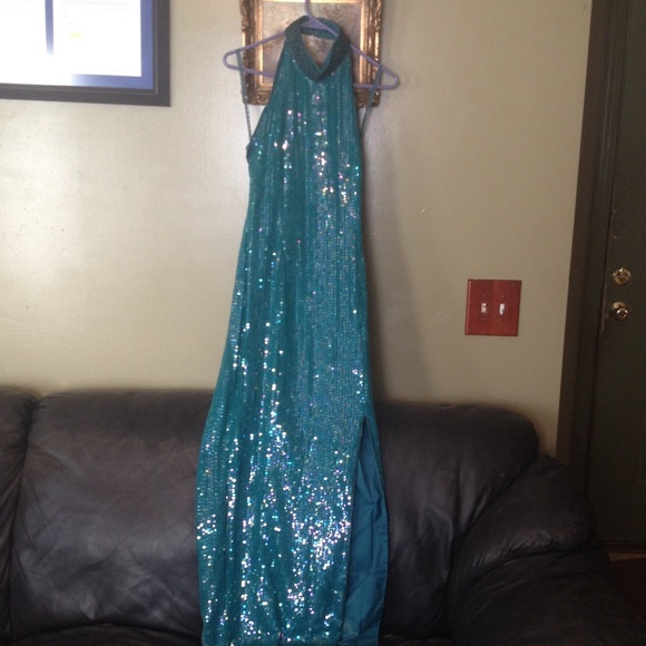 Vintage green sequin dress