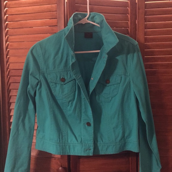 Turquoise denim jacket