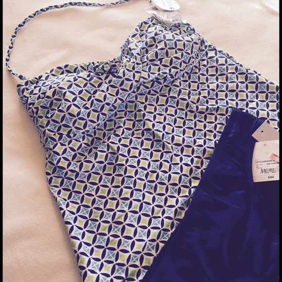 Size medium blue, green and white tankini