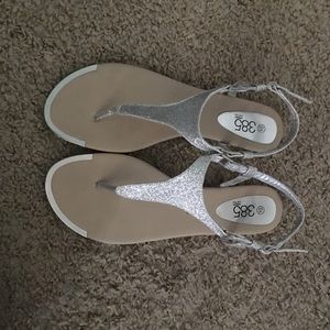 silver sparkly sandals