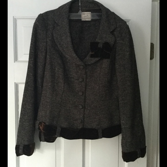 Nanette Lepore Size 8 Brown Tweed Blazer Skirt set