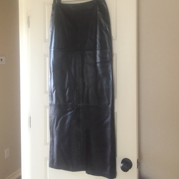 Full length leather skirt