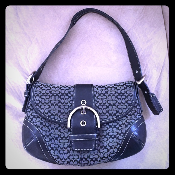 Signature black and gray Coach bag - Picture 1 of 4