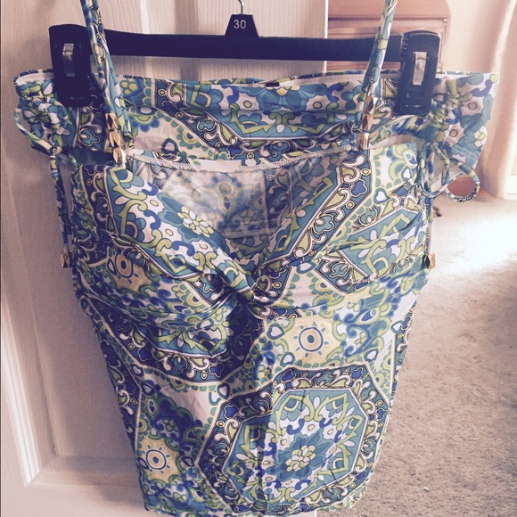 Tankini green, turquoise and white size 12 NWOT