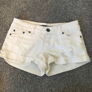 white denim shorts
