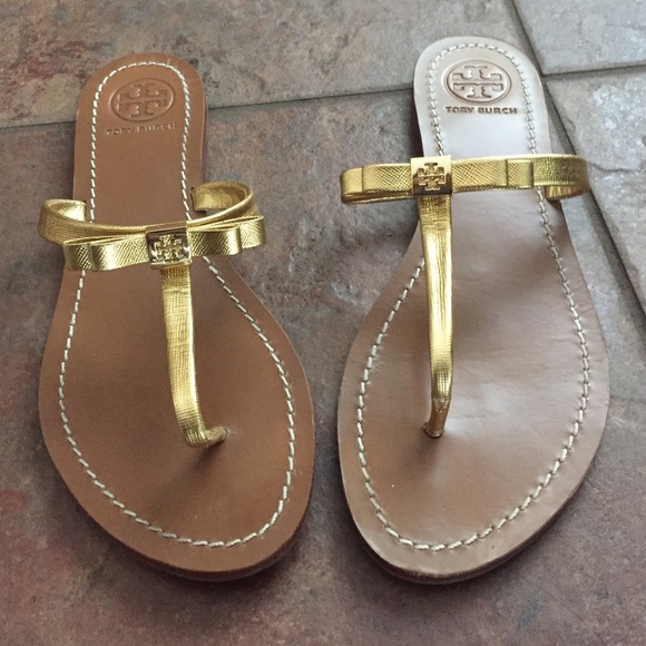 Tory Burch Shoes - Like new! Tory Burch Gold Sandals