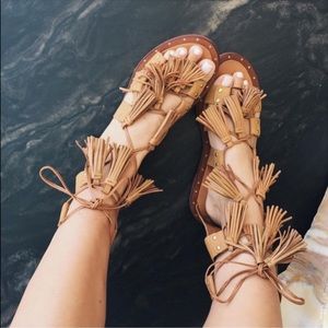 Zara Tasseled Roman Sandals