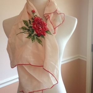 Rose silky scarf