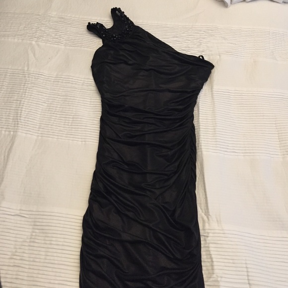 Black one shoulder dress
