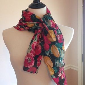 Silky floral scarf