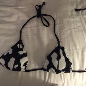 Triangl Black and White Bikini Top