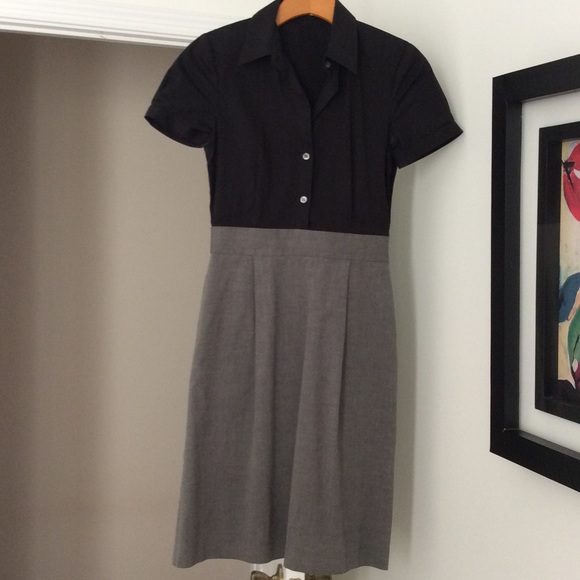Theory black/grey combo shirt dress, size 2