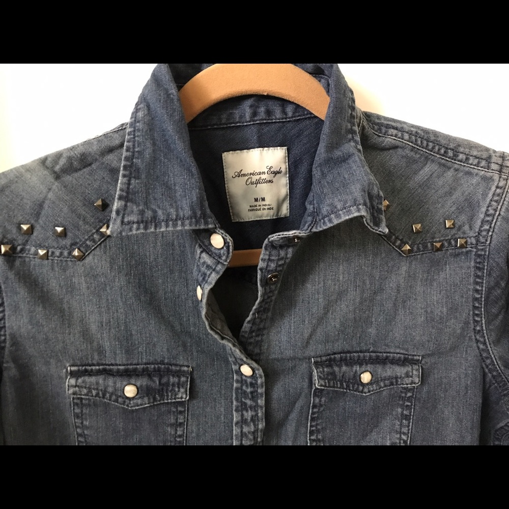 American Eagle Denim Button-up