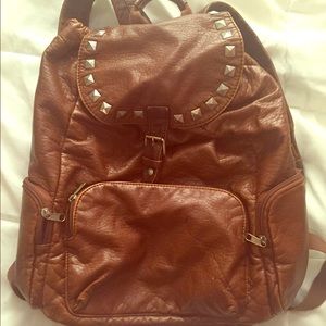 Brown drawstring backpack