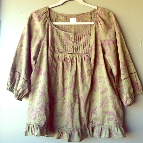 Anthropologie edme& esyllte bird printed top
