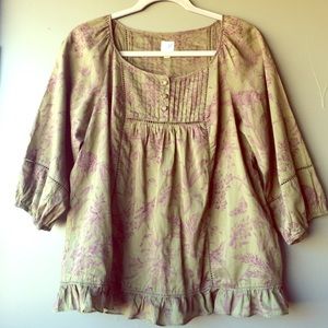 Anthropologie edme& esyllte bird printed top