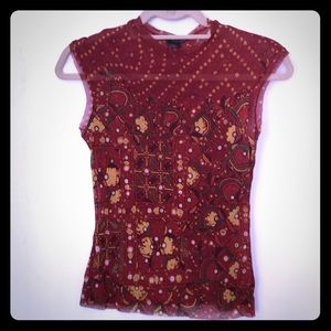 Vivienne Tam Printed Mesh Tank