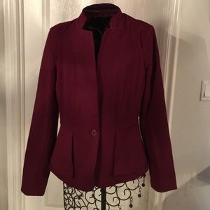Burgundy/ Wine Blazer by Love Tree