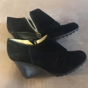Michael Kors suede wedge booties