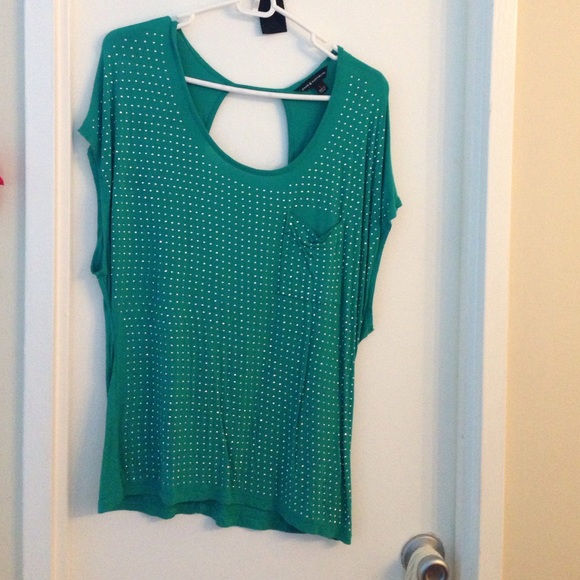 Green blouse with silver gems