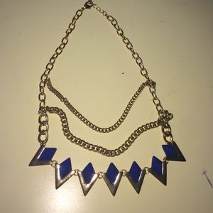 All gold and blue necklace