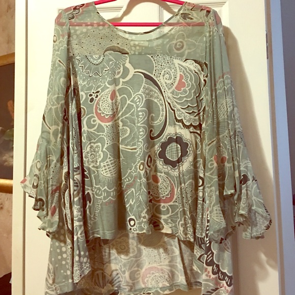 Anthropologie beautiful mint blouse