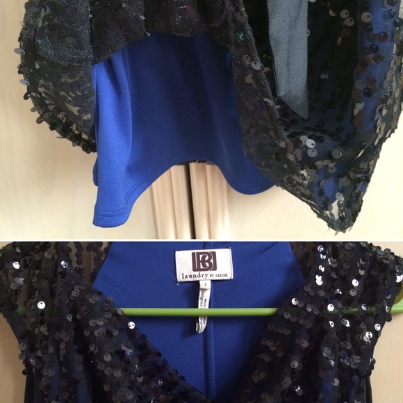 Navy Blue Sequin Dress!!! - Picture 3 of 4