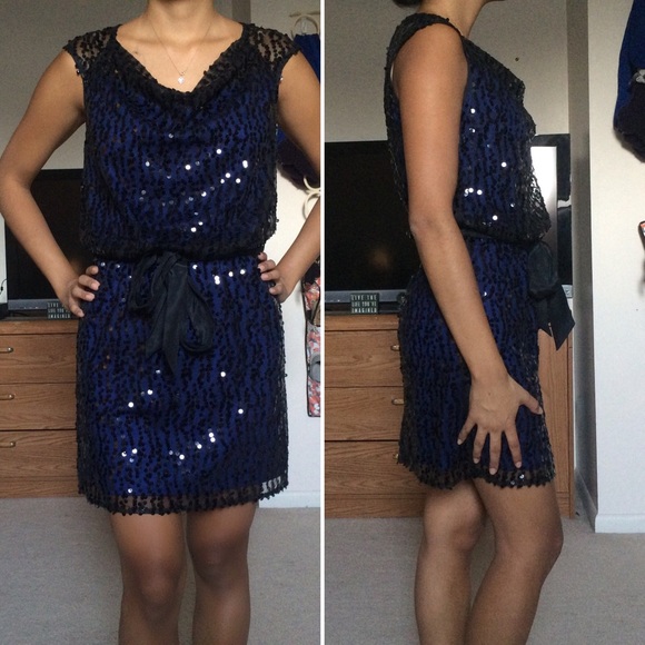 Navy Blue Sequin Dress!!! - Picture 4 of 4