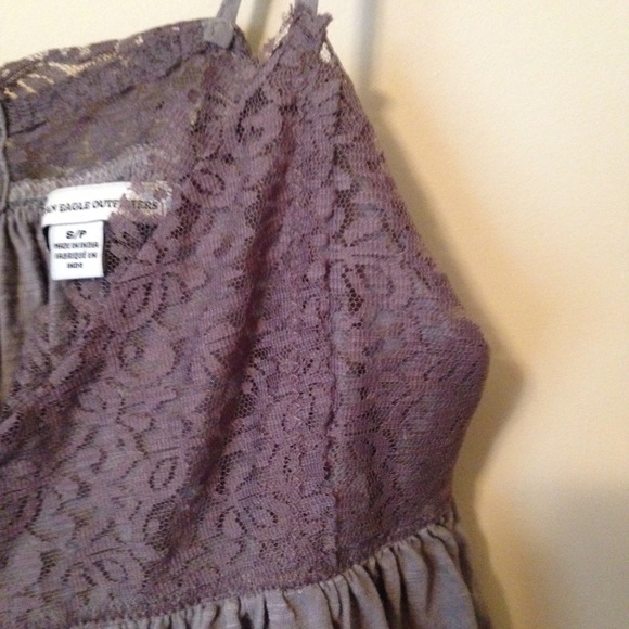 Grey lace baby doll tank