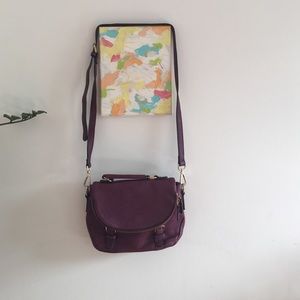 Purple urban expressions vegan leather bag