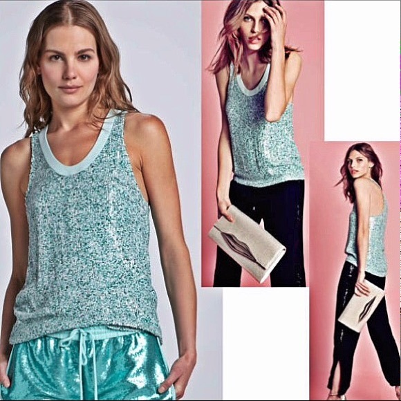❤️HP❤️DIANE VON FURSTENBERG sequin tank top - Picture 2 of 4