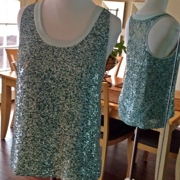 ❤️HP❤️DIANE VON FURSTENBERG sequin tank top - Picture 3 of 4