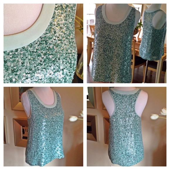 ❤️HP❤️DIANE VON FURSTENBERG sequin tank top - Picture 4 of 4