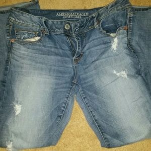 Distressed AE Kick Boot Jeans