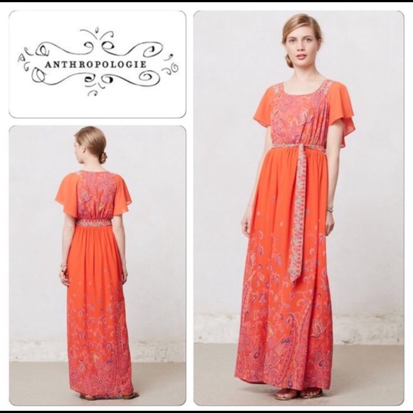 Anthropologie Paisley Maxi Dress