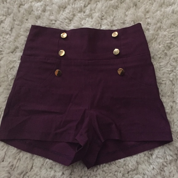 Charlotte Russe Pants - Stretch high waisted maroon shorts