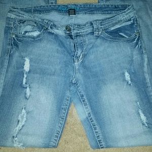 Distressed Boot Cut Jeans