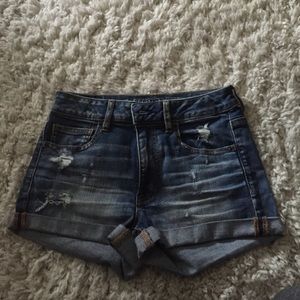 High waisted denim shorts