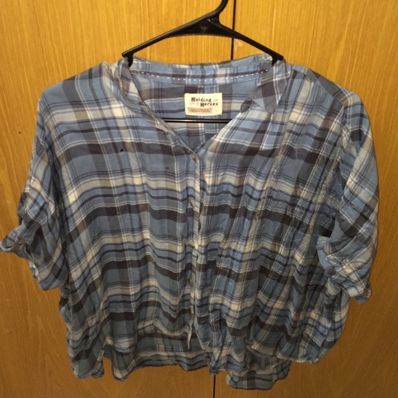 Blue plaid button down