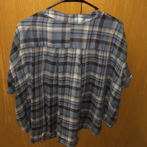 Blue plaid button down - Picture 2 of 3