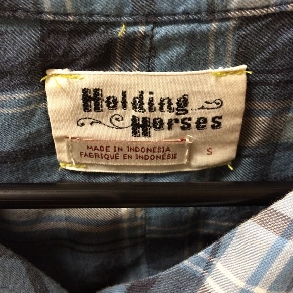 Blue plaid button down - Picture 3 of 3