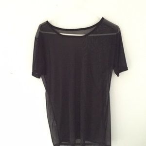 Oversized Mesh T-shirt Dress