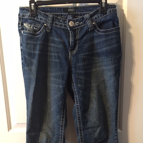 Capri blue jeans with bling, by a.n.a.