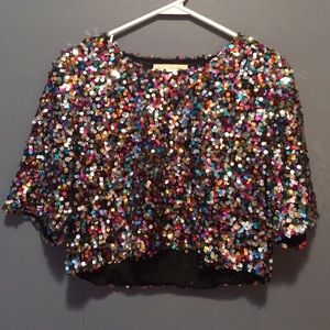 Sequin rainbow crop top #fabulous
