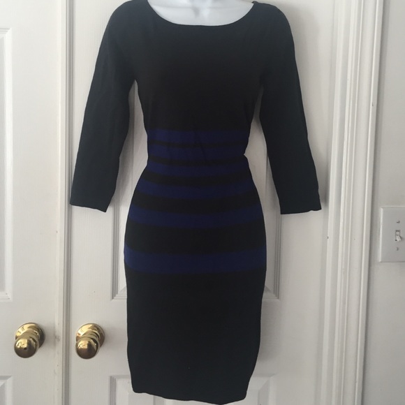 Ralph Lauren Dresses & Skirts - Beautiful sexy stripped  black blue sweater dress