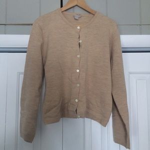 J Crew tan heather cardigan