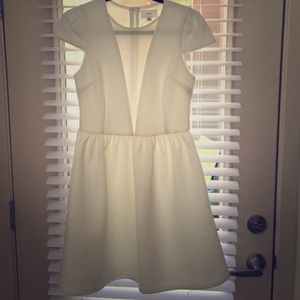 En Creme White Short Dress with Sheer top.