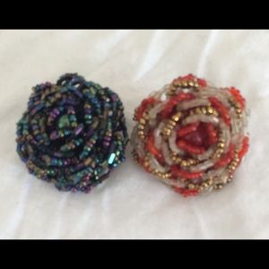 Two beaded rose Rings