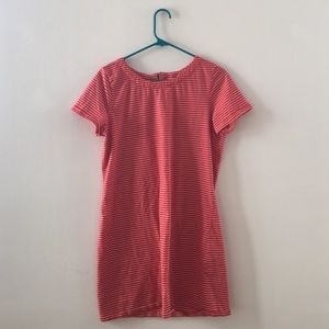 White and red merona t shirt dress (L)