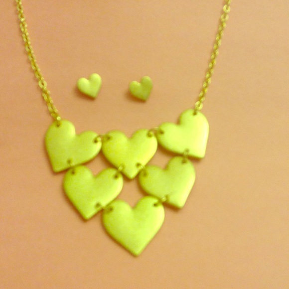 Heart Link Necklace & Earring Set